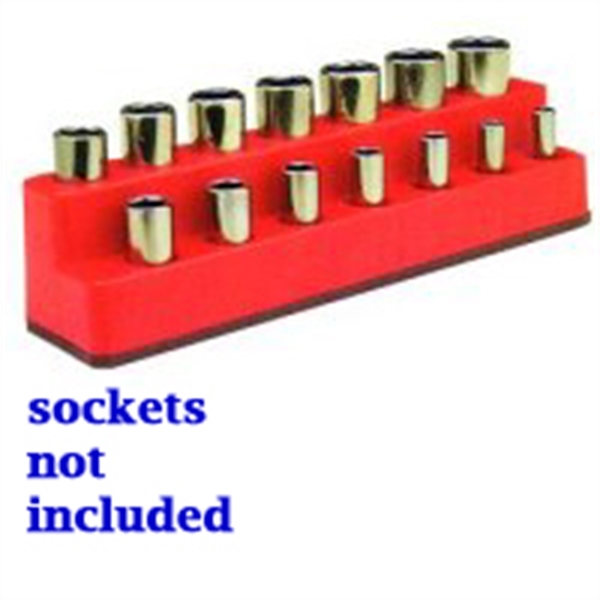 Mechanics Time Saver 3/8 in. Drive 14 Hole Red Impact Socket Holder 1481